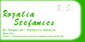 rozalia stefanics business card